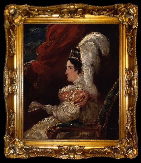 framed  George Hayter Portrait of Caroline Amelia Elizabeth of Brunswick, ta009-2